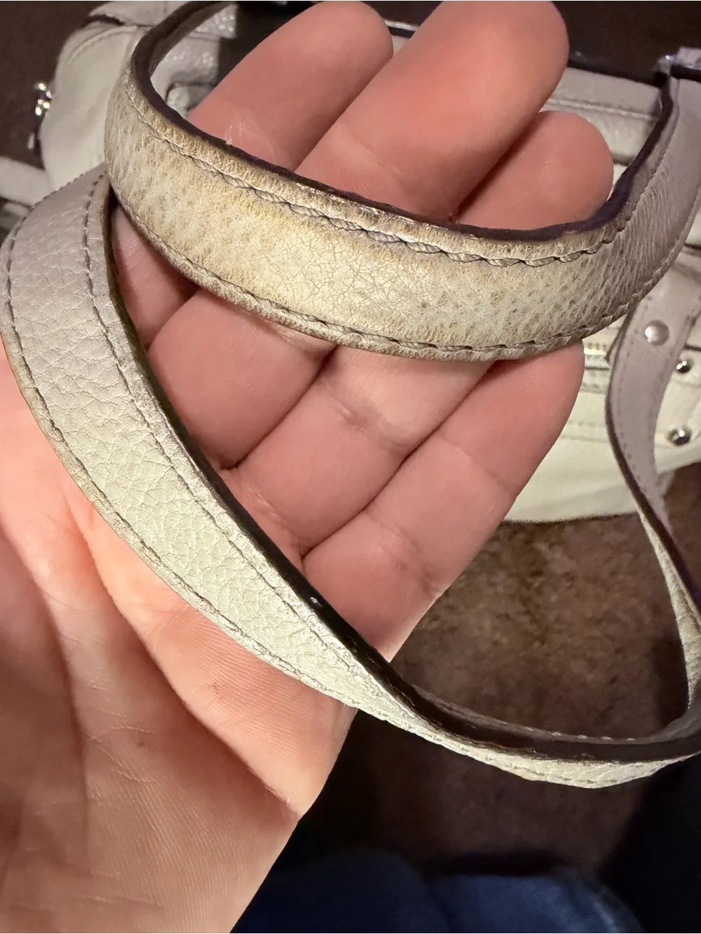 Michael Kors Gray Pebbled Women's Satchel Handbag with Silver Zipper Accents